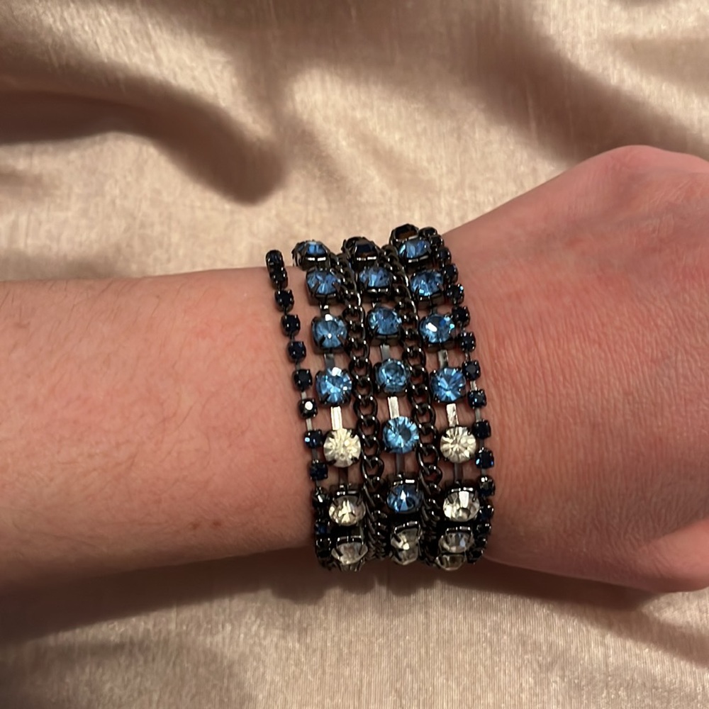 Blue ombré multi strand bracelet
